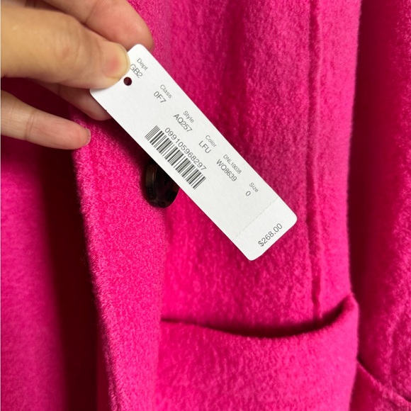 J. Crew Italian Boiled Wool light Pink Wool Coat Size 0 - Picture 9 of 9